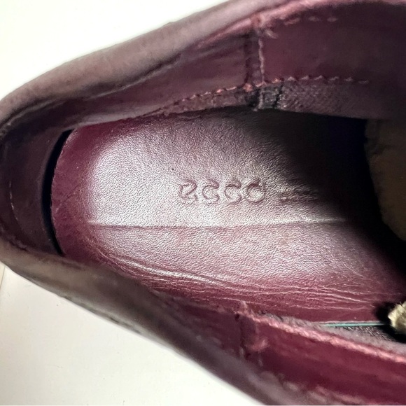 ECCO Soft 7 Low Bootie Women 9 Purple brown Leather Zip Sneaker Comfort Shoe - Picture 7 of 10